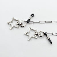 Silver Shorty Mask Chain w/ Star Clasp