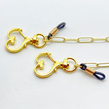 Gold Shorty Mask Chain w/ Heart Clasp