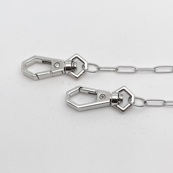 Silver Shorty Mask Chain w/ Hexi Clasp