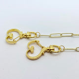 Gold Shorty Mask Chain w/ Heart Clasp