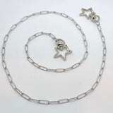 Silver Kiddos Mask Chain w/ Star Clasp