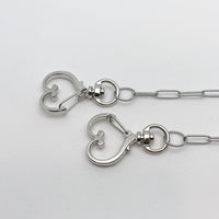 Silver Shorty Mask Chain w/ Heart Clasp