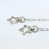 Silver Shorty Mask Chain w/ Star Clasp