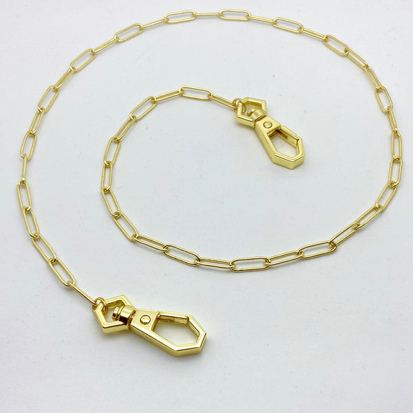 Gold Shorty Mask Chain w/ Hexi Clasp